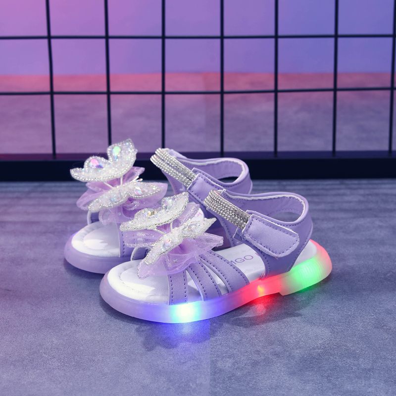 Sommer Neue kinder Sandalen Mädchen Beleuchtete Sandalen Leuchtenden Bogen Prinzessin Licht Up Schuhe_voghion.com
