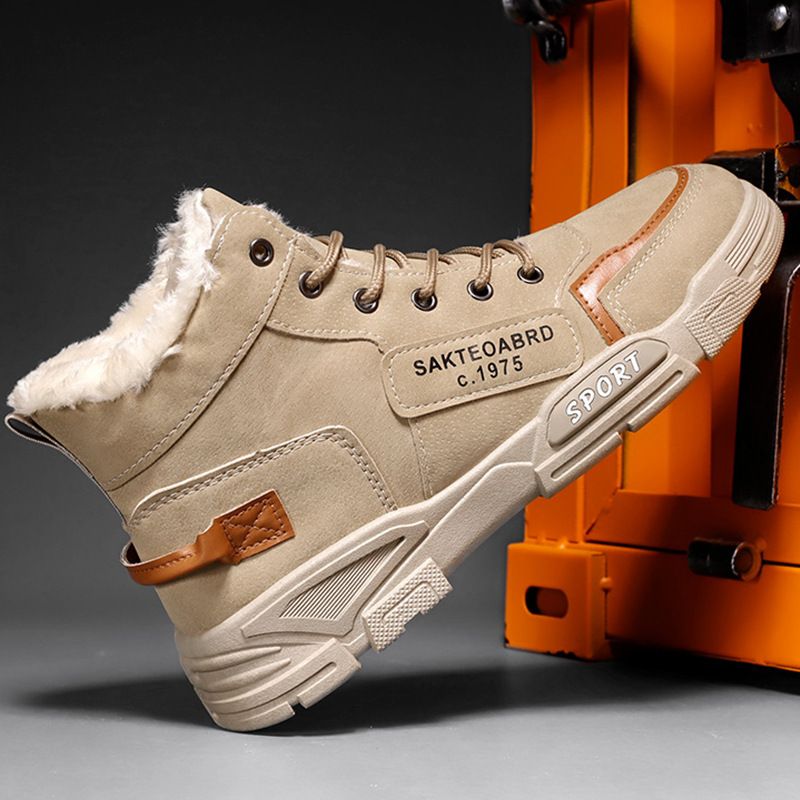 Fleecegefütterte, verdickte Schneestiefel für Herren, Winter-Baumwollschuhe, wasserdichte, rutschfeste, warme Martin-Stiefel für den Außenbereich, Koreanisch_voghion.com