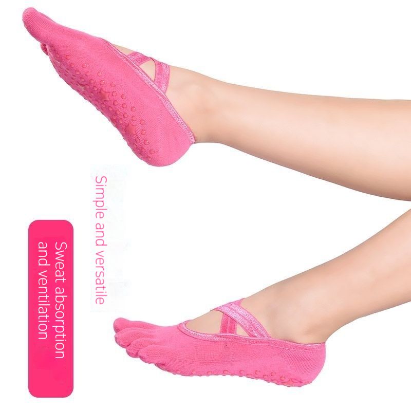 Pilates Five Finger Professional Non Slip Summer Yoga Socks_voghion.com