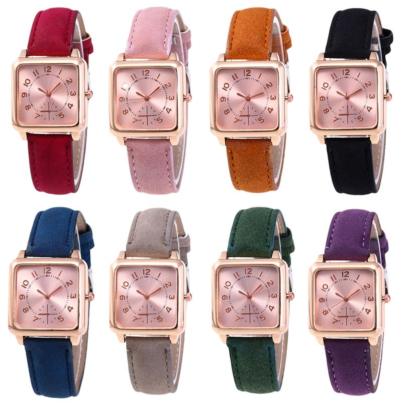 Yamaler orologio da polso analogico al quarzo analogico da donna con cinturino in pelle quadrante quadrato con numeri arabi_voghion.com