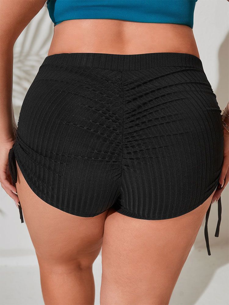 tinta unita moda versatile boxer bikini spiaggia costume da bagno di grandi dimensioni costume da bagno da donna_voghion.com