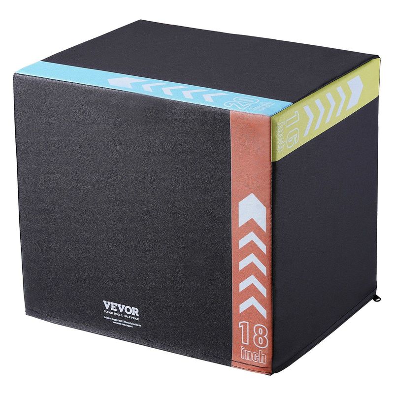 VEVOR 3 In 1 Plyometric Jump Box, 20/18/16 Inch Cotton Plyo Box, Platform & Jumping Agility Box, Anti-Slip Fitness Exercise Step Up Box For Home Gym Training, Conditioning Strength Training, Black_voghion.com