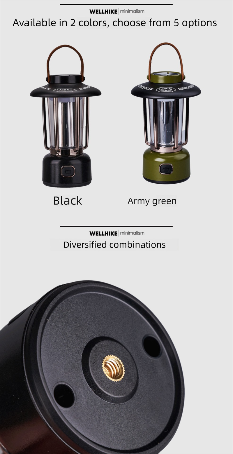 Mini-Campinglampe im Retro-Stil mit extrem langer Akkulaufzeit – Handlaterne für draußen – Geschenk_voghion.com