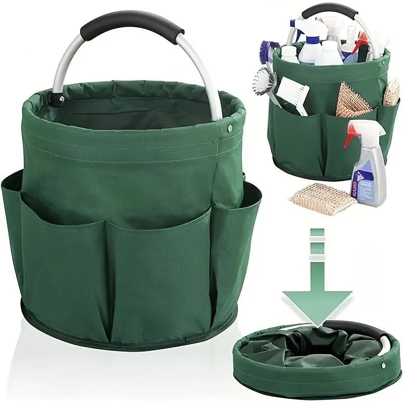 Portable Foldable Picnic Tool Outdoor Handheld Travel Toiletry Bag Garden Storage Basket_voghion.com