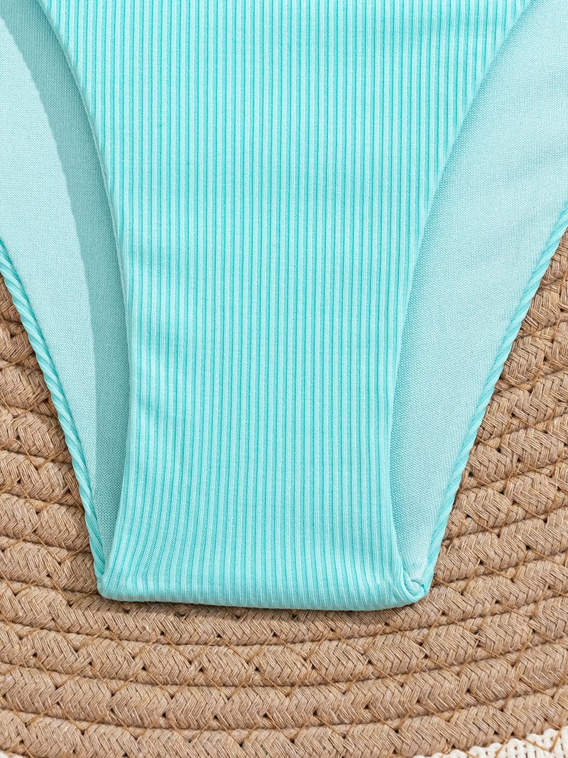 Costume da bagno da donna a vita alta, in tessuto morbido con motivo a croce a righe verticali, per spiaggia, vacanze, piscina e feste_voghion.com