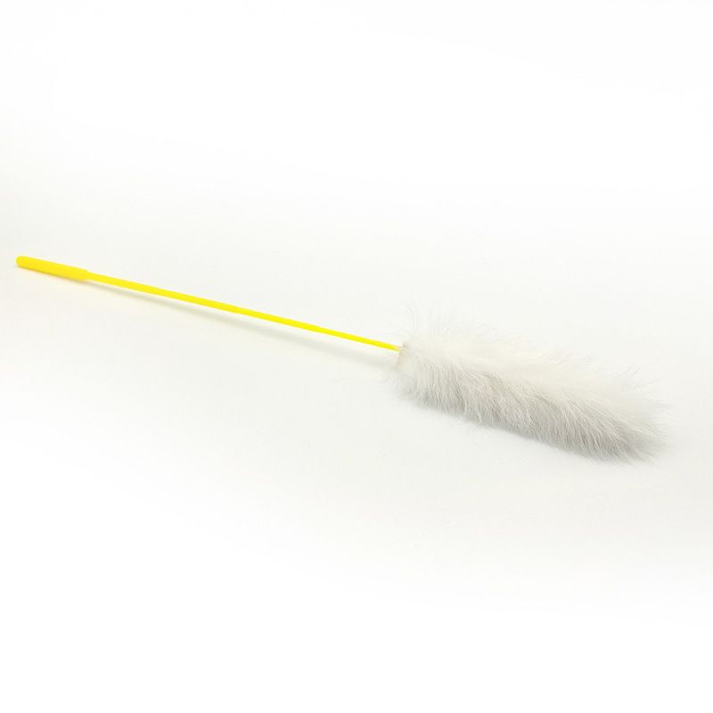 Rabbit Fur Wand Rod Toy Pet Powerful Attractor Fairy Cat Teaser Supplies_voghion.com
