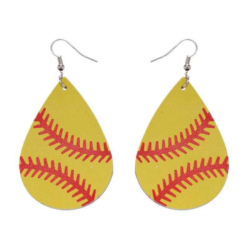 pendientes de pelota, pendientes de rugby, pendientes de pelota con purpurina y lentejuelas, pendientes de cuero de colores_voghion.com