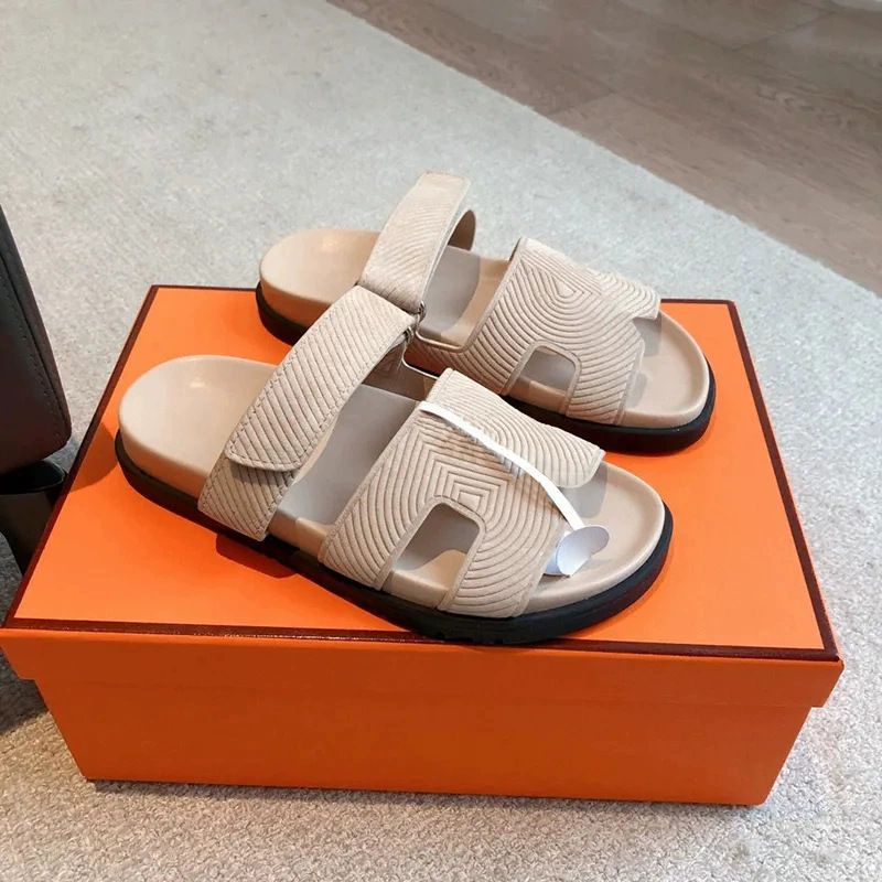 Paar-Stil für den Sommer, H-förmige echte Leder zwei Herren-Sh, modische und vielseitige flache Boden Strand_voghion.com