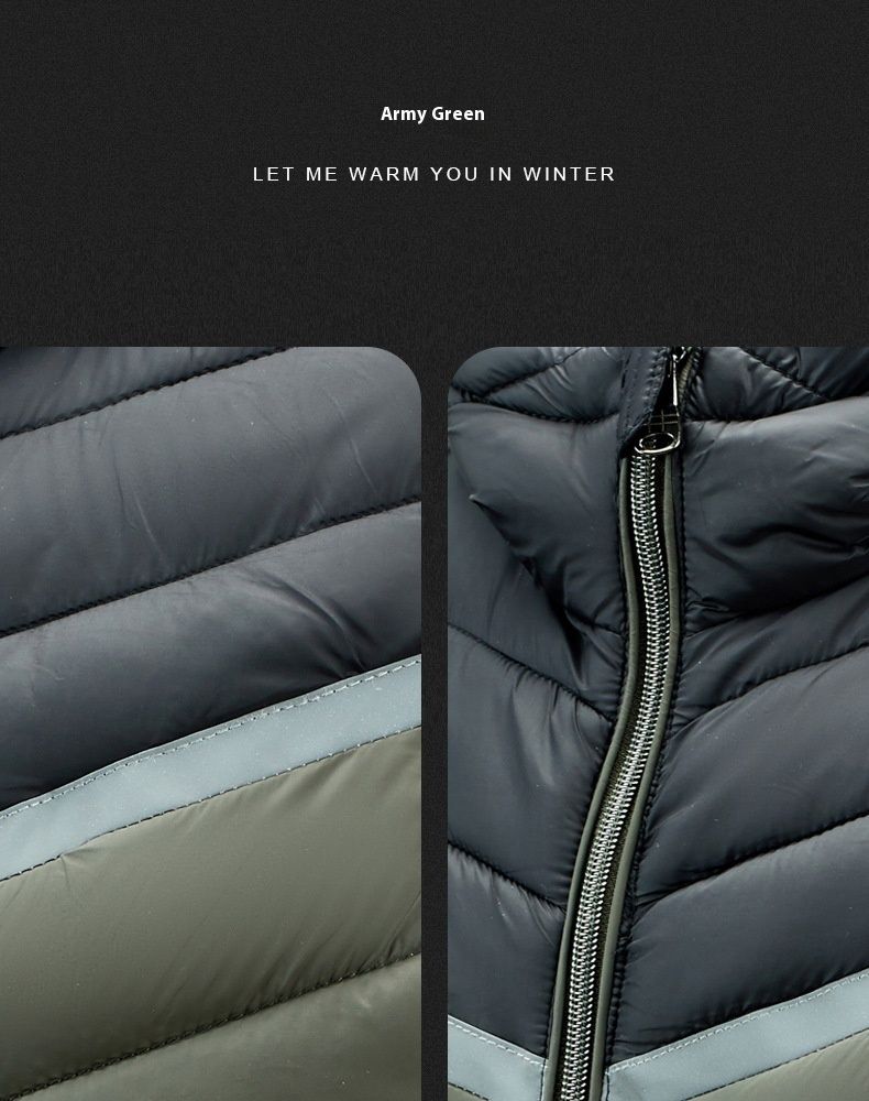 Heren Camisole met capuchon, casual vest met kleurblokken, jeugdjas van varkensribbetjes en dons van katoen_voghion.com