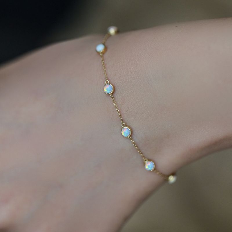 S Pure Sier Tunt Opalarmband, Nischdesign för kvinnor, Avancerat Instagram-armband_voghion.com