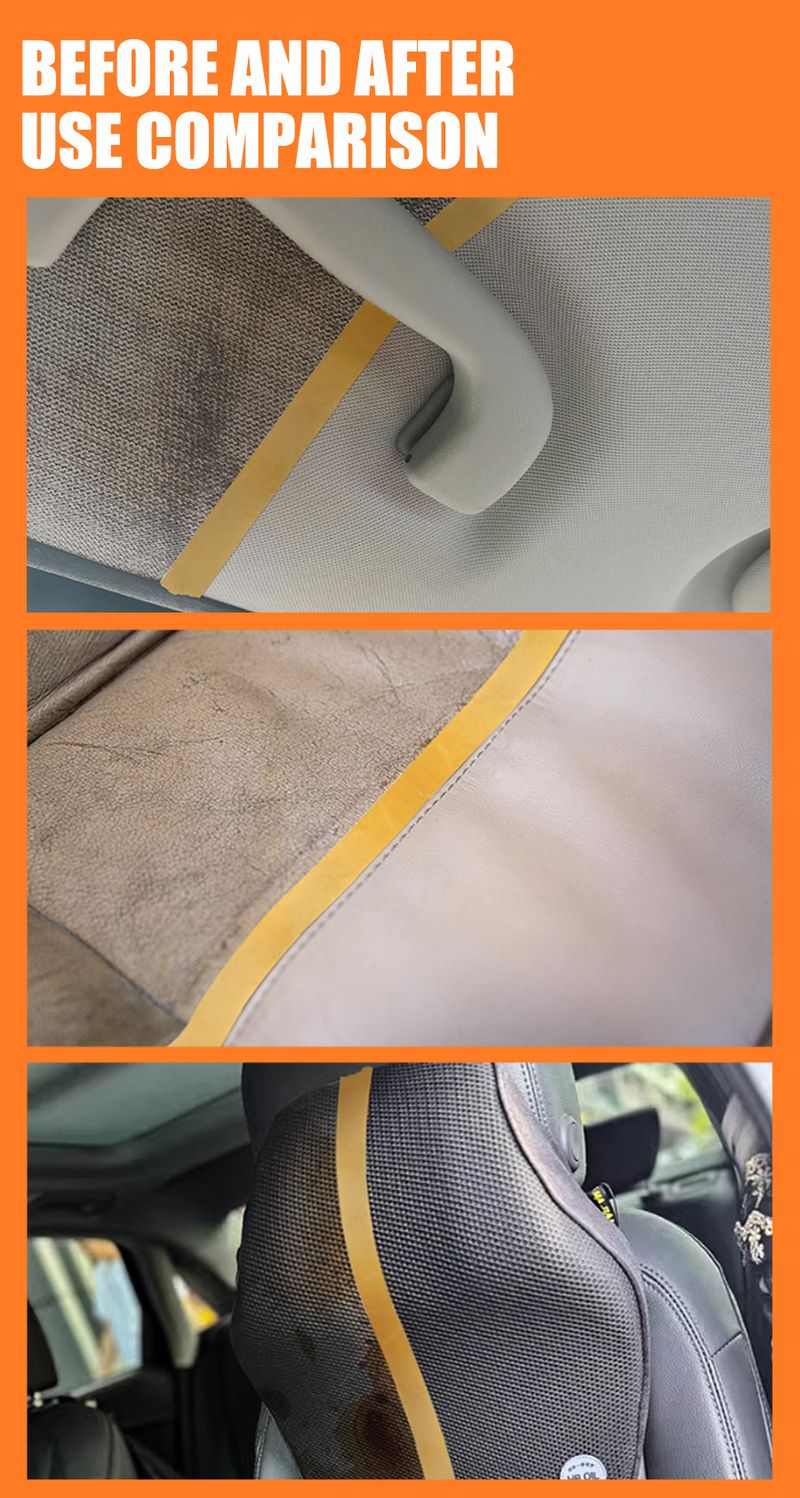 Ryekew Car per rivestimento del padiglione, tessuto interno, rimozione delle macchie dai sedili, detergente multifunzionale_voghion.com