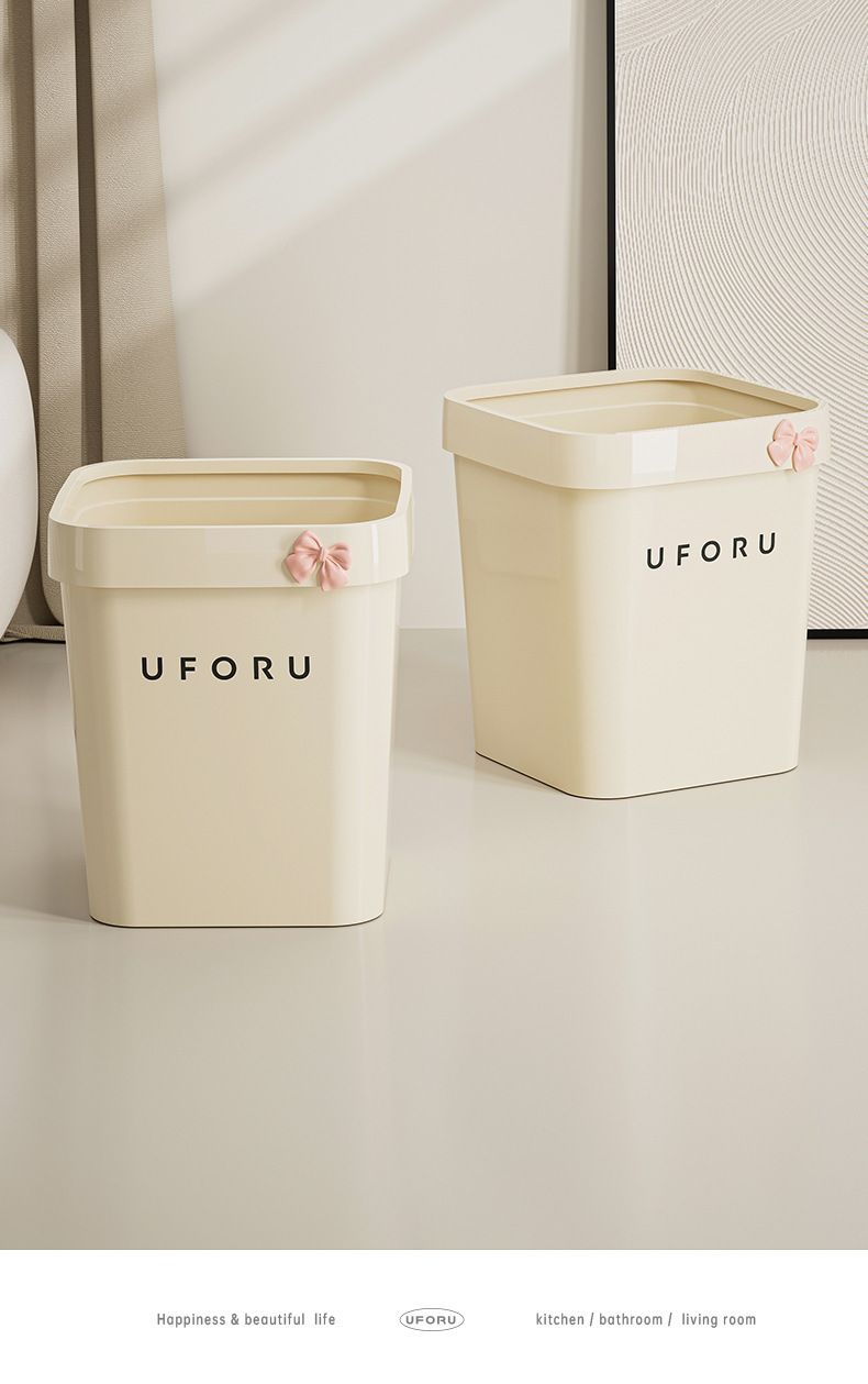 Cestino per la carta quadrato carino per uso domestico, grande capacità, di tipo aperto, per soggiorno, bagno, cucina, con pattumiera ad anello._voghion.com