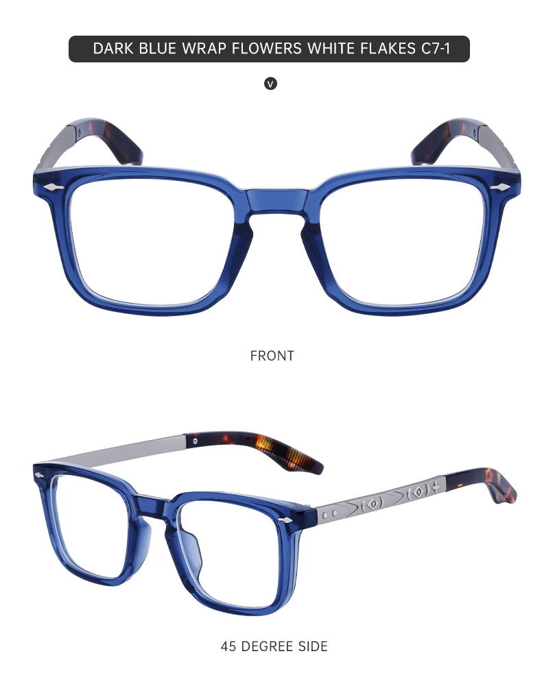 2024 Nuova moda europea e americana Versatile Scatola semplice Occhiali da vista Occhiali da tiro da strada alla moda da uomo e da donna_voghion.com