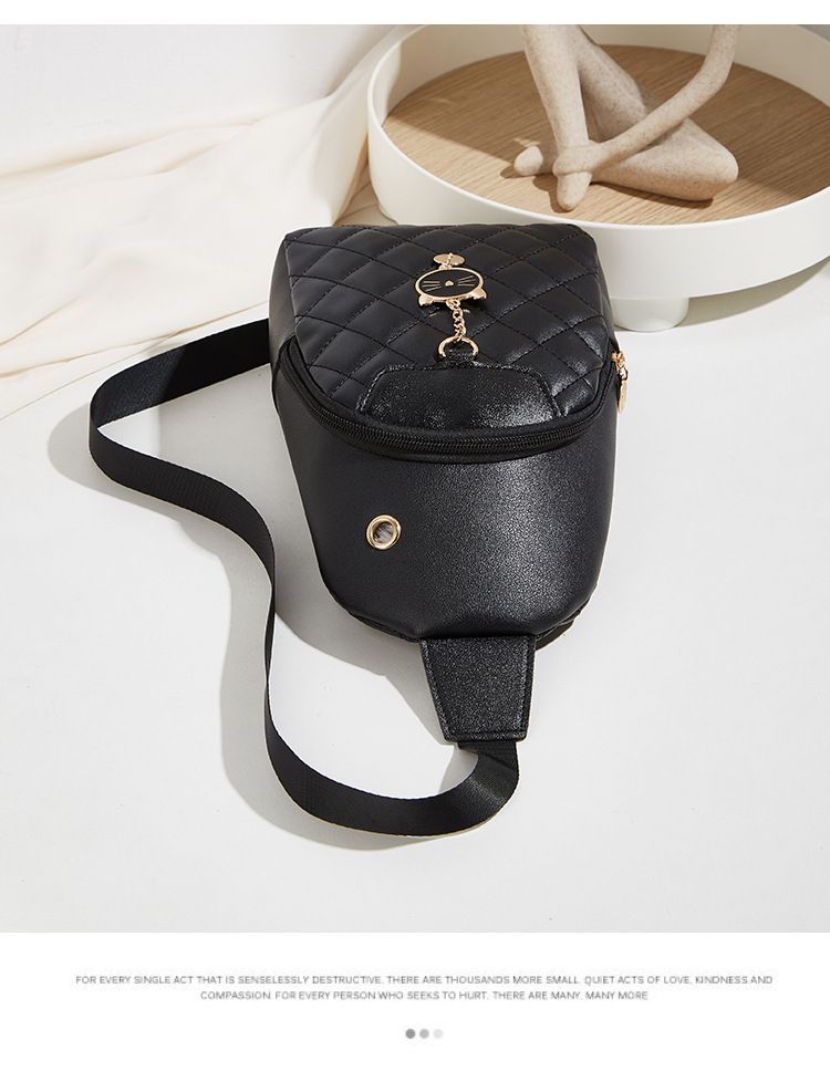 Women's 2024 New Women's Leather Diamond Chest Versatile Shoulder Bag_voghion.com