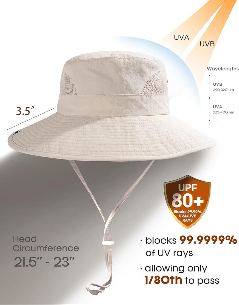 Cappello da sole da donna FURTALK con foro per coda di cavallo, da spiaggia, da escursionismo, estivo, a tesa larga, protezione UPF 80+ per esterni, pieghevole_voghion.com