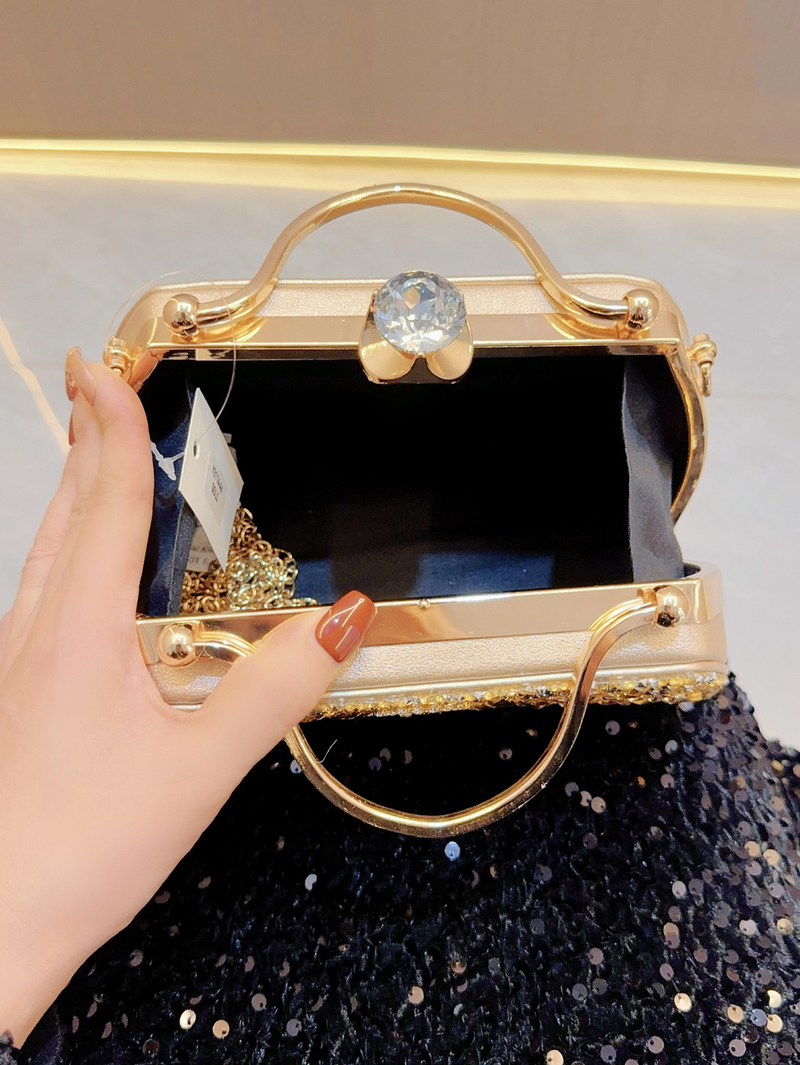 Nuovo set di borsette in cristallo con diamanti pieni, abito alla moda, banchetto da sera, borsa a tracolla diagonale con spalla singola_voghion.com