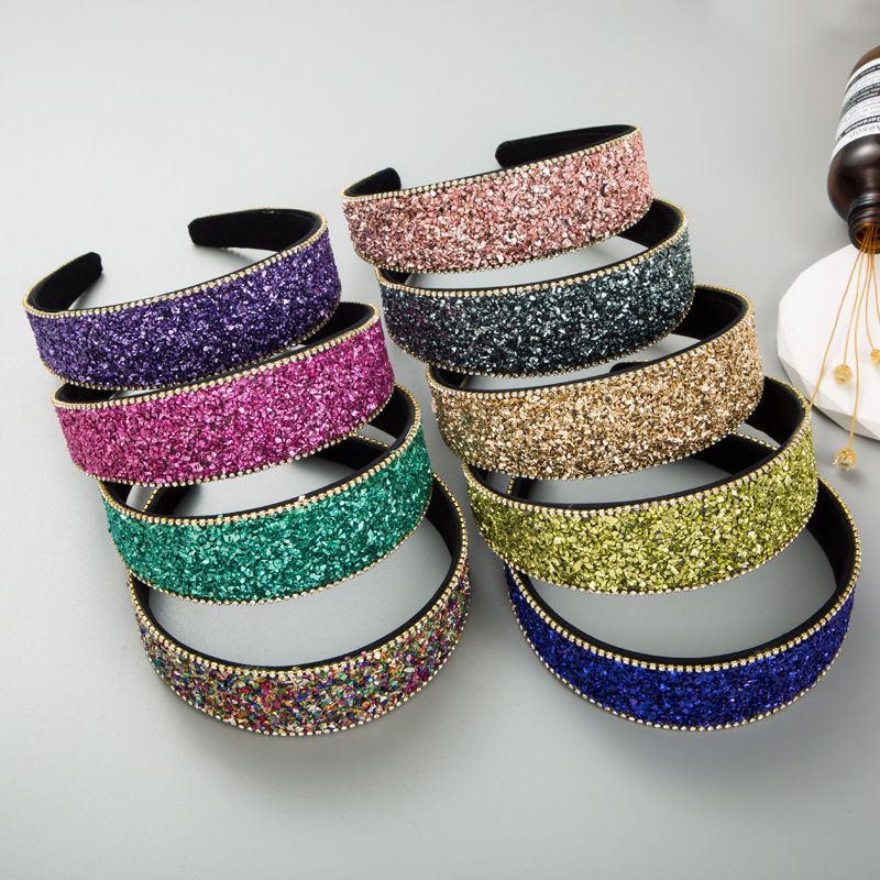 Harmony Hoop, nieuw gekleurd stenen haarornament, super sprankelende diamantenset met brede rand, Koreaanse editie, hoogwaardig gezicht_voghion.com