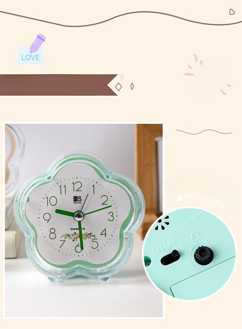 Piccola sveglia RYYD con cartoni animati per studenti, gadget di alta qualità, orologio portatile in plastica per la camera da letto di casa, comodino e scrivania, per studenti._voghion.com