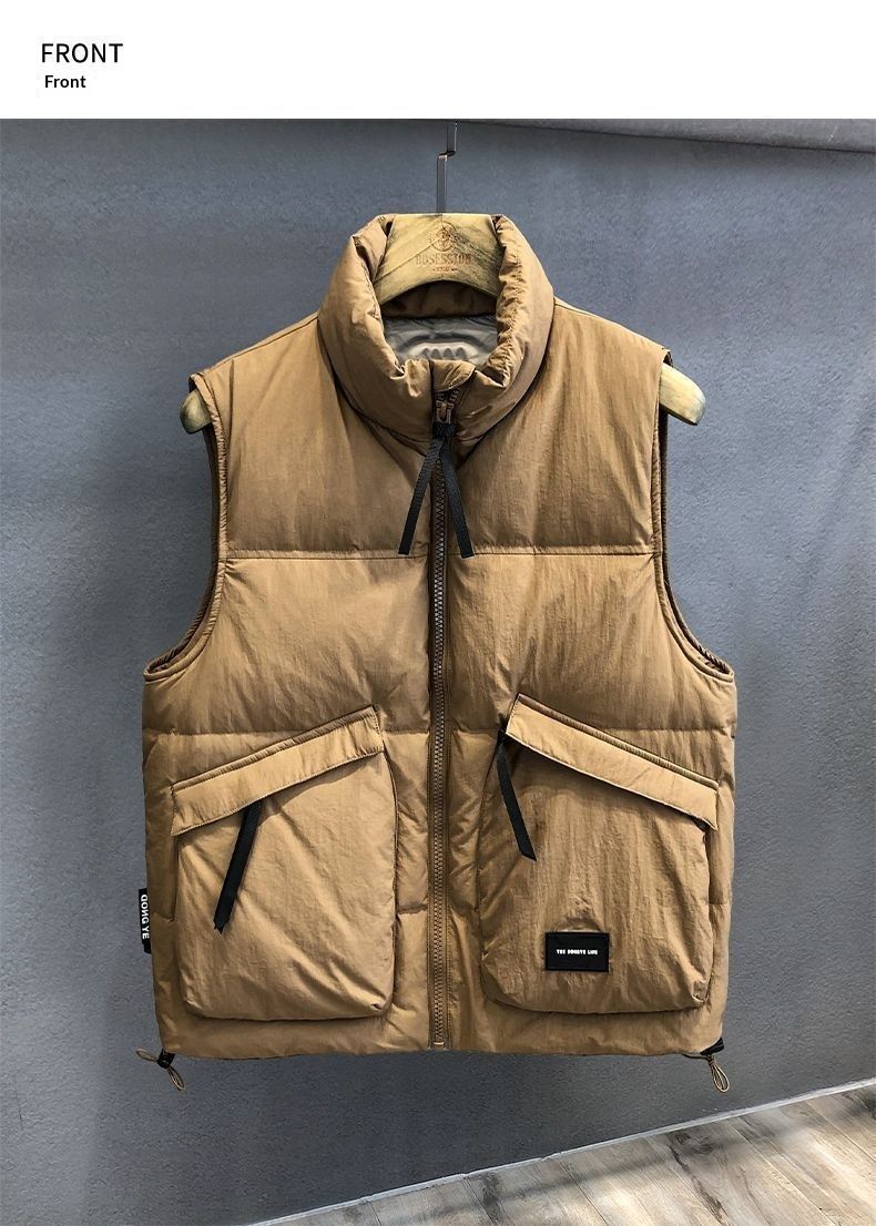 Pulse Premium Card Green White Duck Thickened Trendy Brand Down Winter New Outerwear Warm Vest Men's Clothing_voghion.com