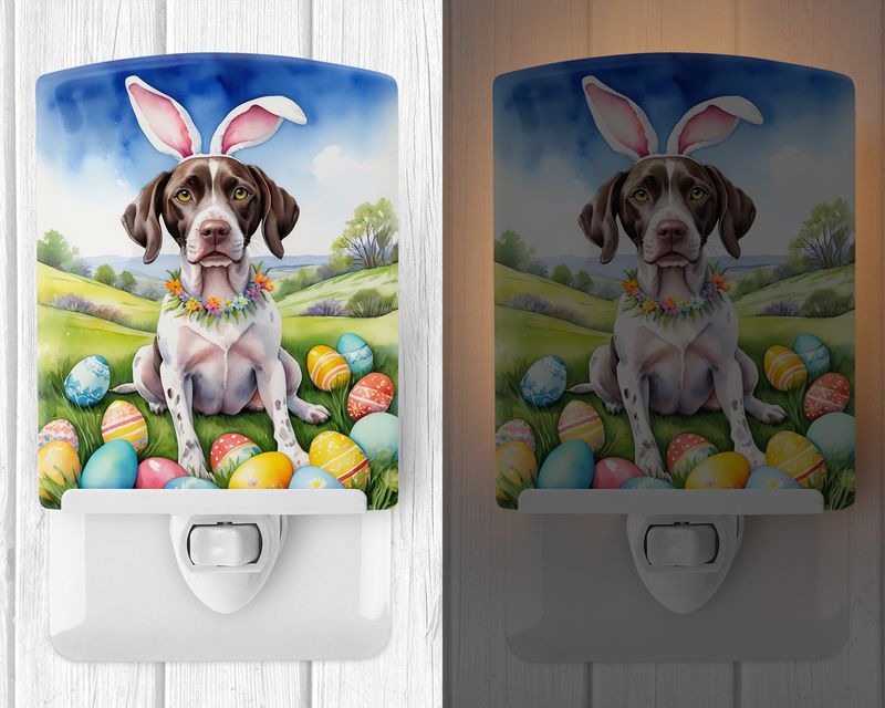 NEW Pointer Easter Egg Hunt Ceramic Night Light Compact, UL-Certified, Ideal for Bedroom, Bathroom, Nursery, Hallway, Kitchen, 6x4x3, Multicolor_voghion.com