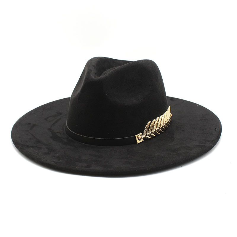 Fashion Suede Top 9.5cm Wide Bim Fedoa Hat Men Women Autumn Winte Felt Jazz Hats Classic Chuch Fedoas Chapeau Sombeo_voghion.com