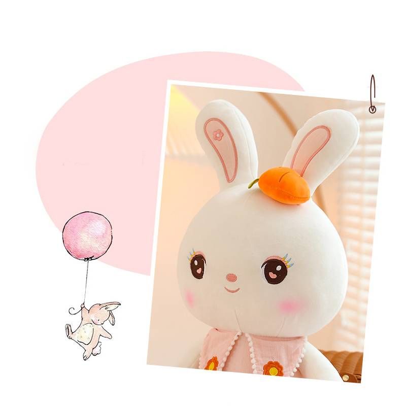 Niedliches Plüschkaninchen-Spielzeug, Stoffhasenpuppe für Mädchen_voghion.com