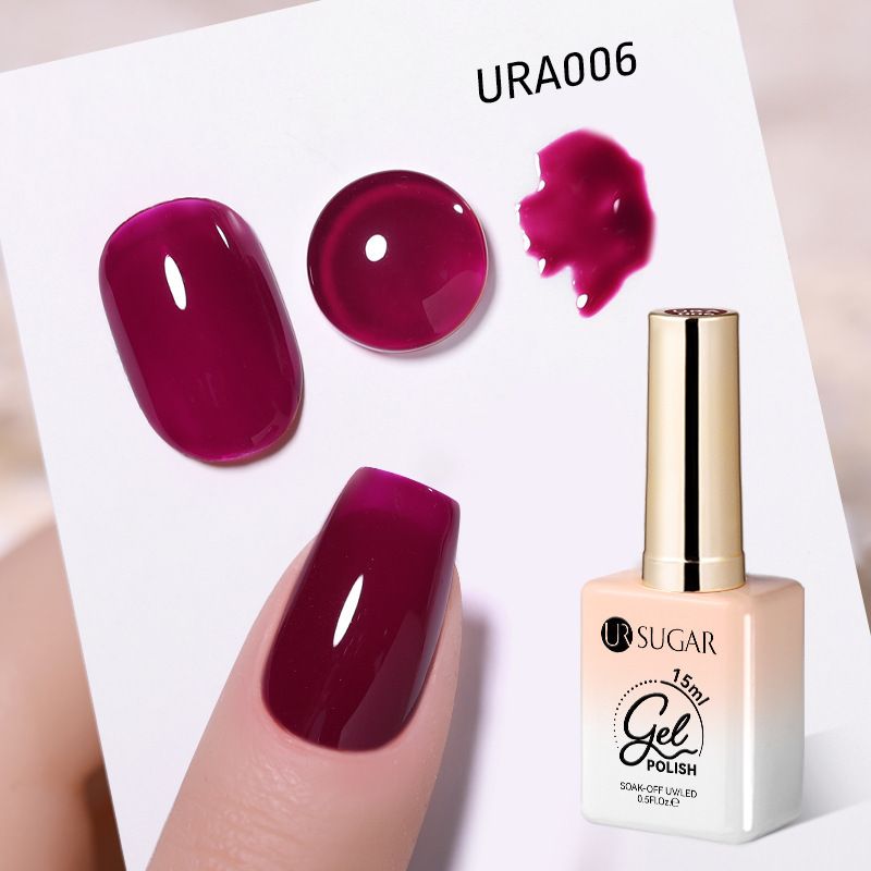URSUGAR15ML New Classic Solid Color Nude Glitter Sequin Nail Polish Gel_voghion.com
