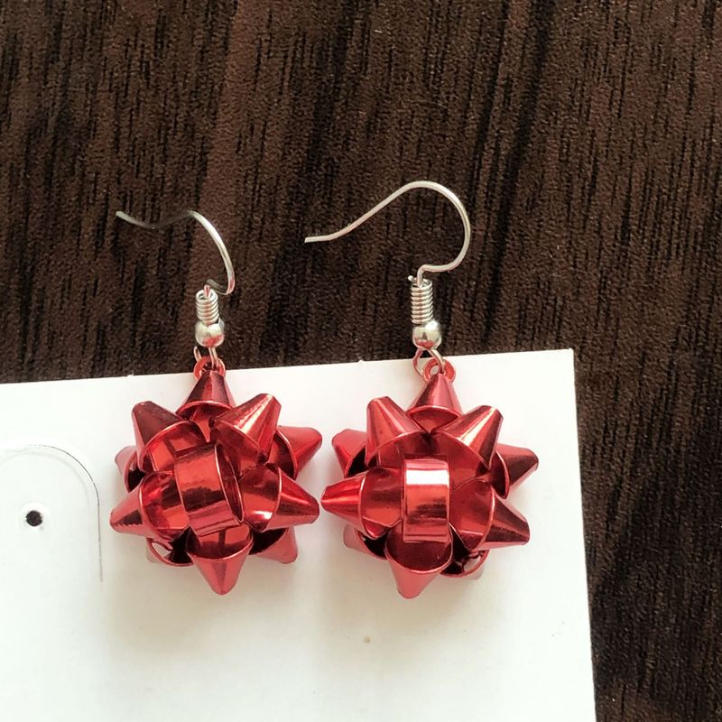Earring set, long snowflake, elderly tree, cane, bell, alloy ear accessory for women_voghion.com