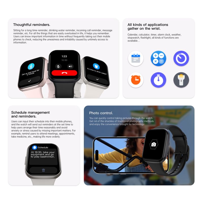 Smart Watch Q23pro Waterproof Health Monitor Heart Rate Information Alert Bluetooth Call Waterproof Multi-functional_voghion.com