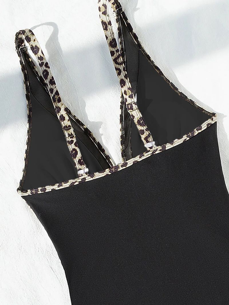 TUNIControl-Maillot De Bain Une Pièce Noir Pour Femme, Tankini Plongeant, Maillot De Bain Push Up Pour Femme_voghion.com