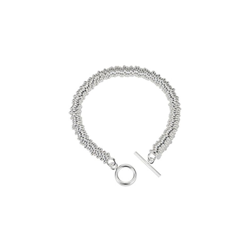 Bracciale con fibbia OT per personalità coreana, stile pesante, stile INS, con cerchi intrecciati, stile Hip Hop, per donna_voghion.com
