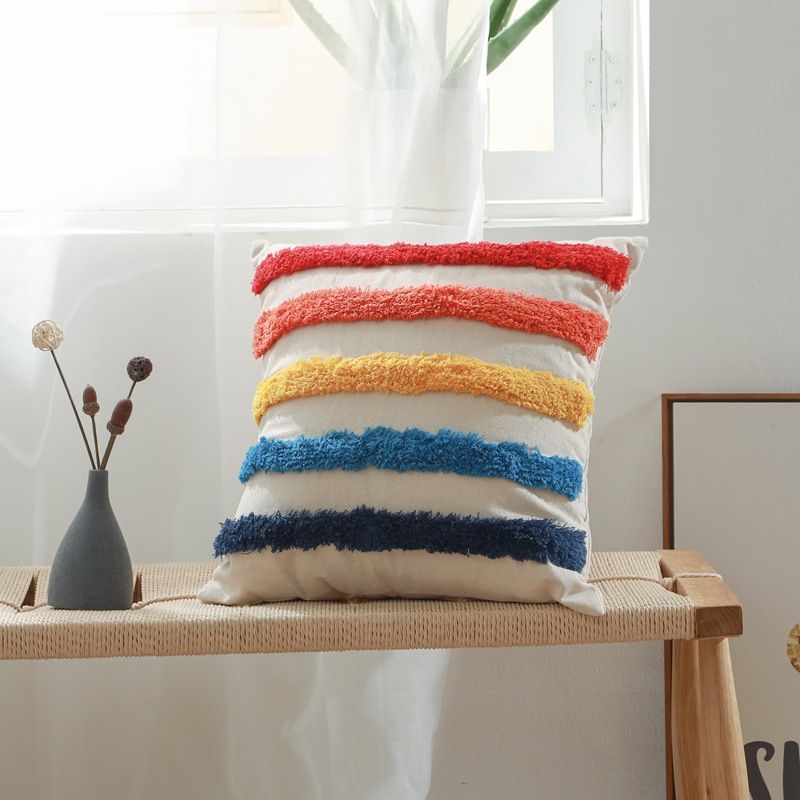 Decorazione per la casa Cuscino trapuntato con ricamo Cuscino per divano Cuscino geometrico Schienale per auto_voghion.com