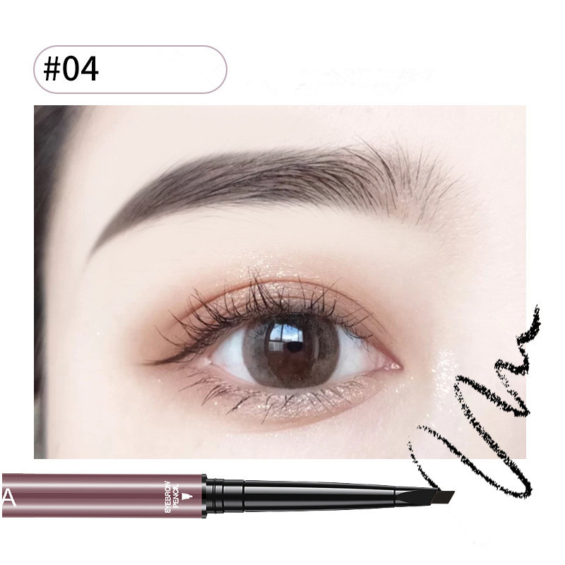 Penna per sopracciglia a triangolo sottile Ultra Eyebrl impermeabile a lunga durata con sbavature a doppia estremità Colore marrone scuro nero_voghion.com