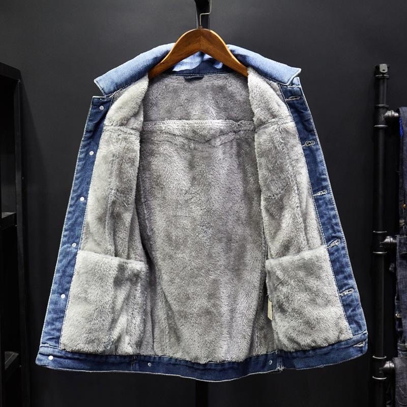 Chaqueta vaquera gruesa de lana de cordero para hombre, chaqueta informal de otoño, chaqueta térmica acolchada de algodón, talla grande_voghion.com