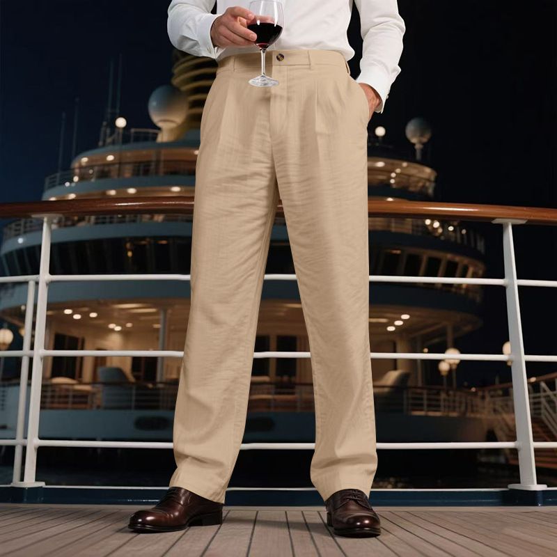 Herrenbekleidung Herren Freizeithose Sommer Dünne Lose Gerade Business Anzughose Herren_voghion.com