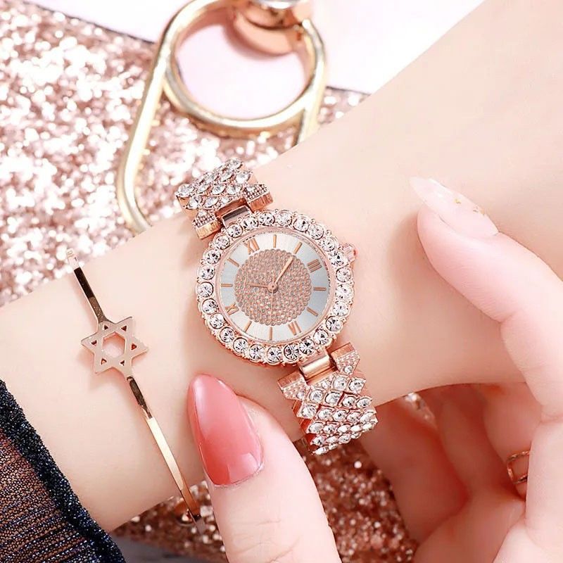 European And American Trends Trending Starry Sky New Luxury Style Small Dial Rhinestone Alloy Women's Quartz Watch_voghion.com