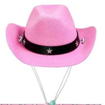Nouvel ensemble de fête d'anniversaire rose, fournitures pour animaux de compagnie, petit chapeau de cowboy de style occidental_voghion.com