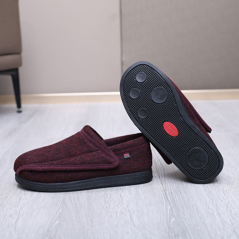 Ziwa Ge Winter New Warm Fleece-Lined Thickened Cloth Widened Velcro Shoe Top Openable Comfortable Cotton Shoes_voghion.com