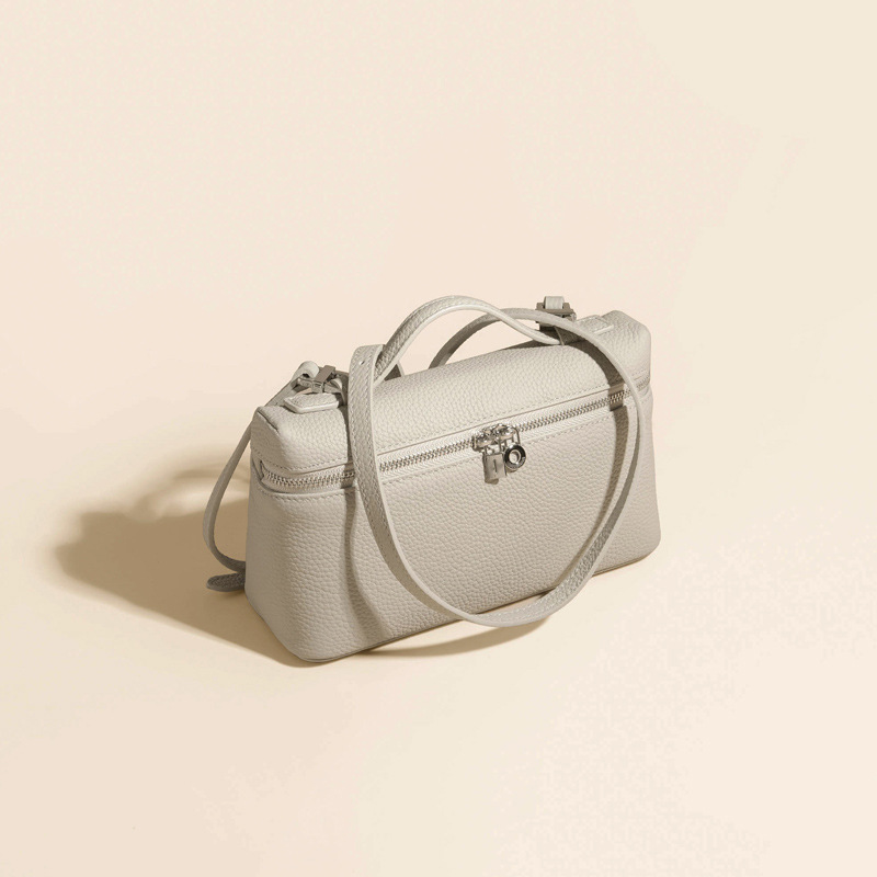 Temperamento di nicchia da donna in vera pelle LP19, borsa a tracolla monospalla minimalista in pelle bovina con strato superiore portatile per il pranzo_voghion.com