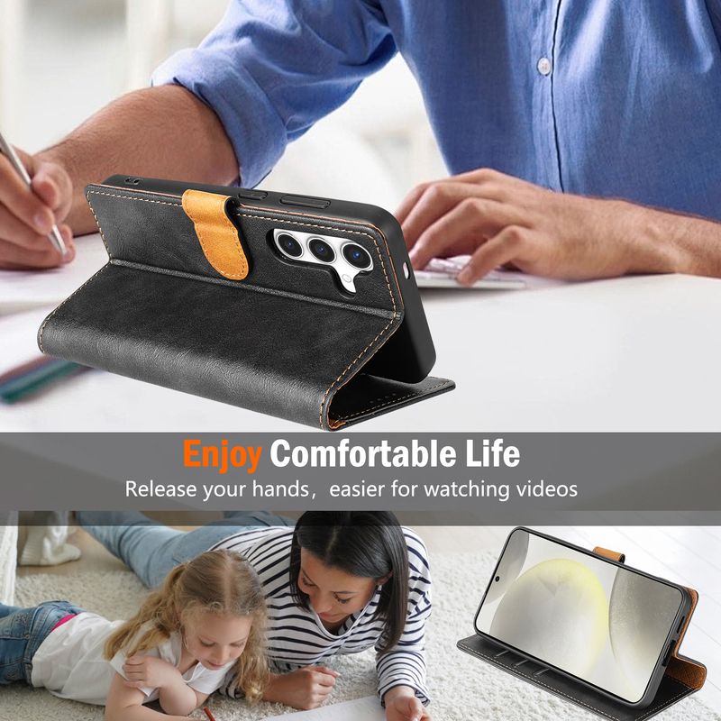 Funda de cuero para Samsung Galaxy S25, S24, S23 Ultra, S22, S21 FE, S20, S10 Plus, Note 20, con tapa tipo libro y tarjetero_voghion.com