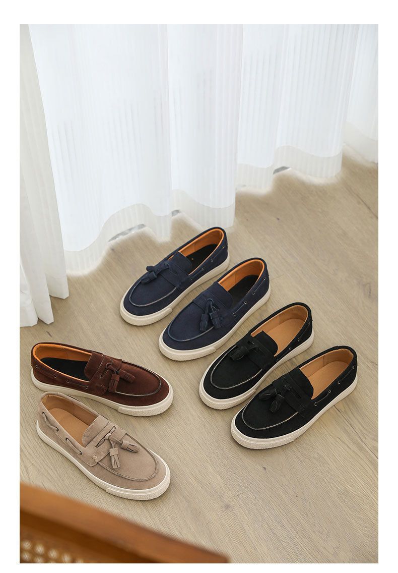 SHLIANG Männer Slip-On Loafers Kuh Wildleder Leder Freizeitschuhe Outdoor Lazy Schuhe Klassische Elegantes Fahrschuhe Mokassins Y0637_voghion.com