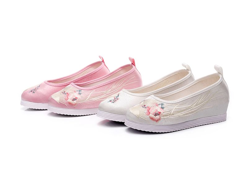 Scarpe da ballo da donna, punta tonda, stile Hanfu, primavera e autunno, costume antico in stoffa ricamata per studenti, spettacolo teatrale,_voghion.com