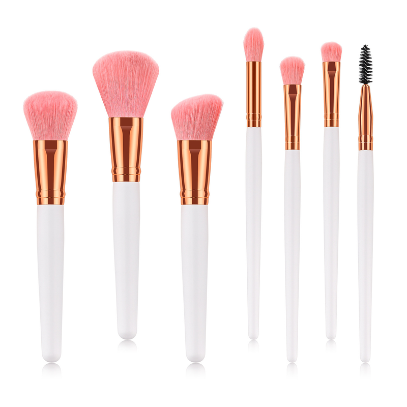 Set di pennelli per trucco da 7 pezzi, platino, lana imbottita, pennello per cipria, strumenti di bellezza _voghion.com