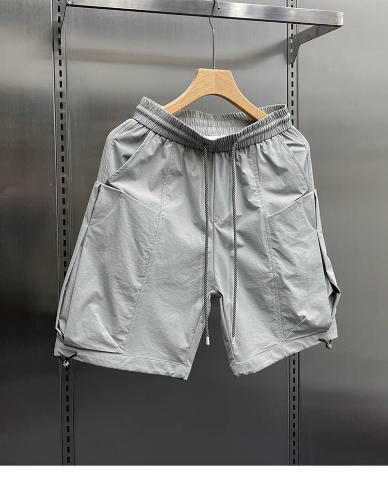 2024 Zomer Nieuwe Grote Zak Functionele Stijl Losse Sport- en Casual Shorts Rechte Ademende 5/4 Broek_voghion.com