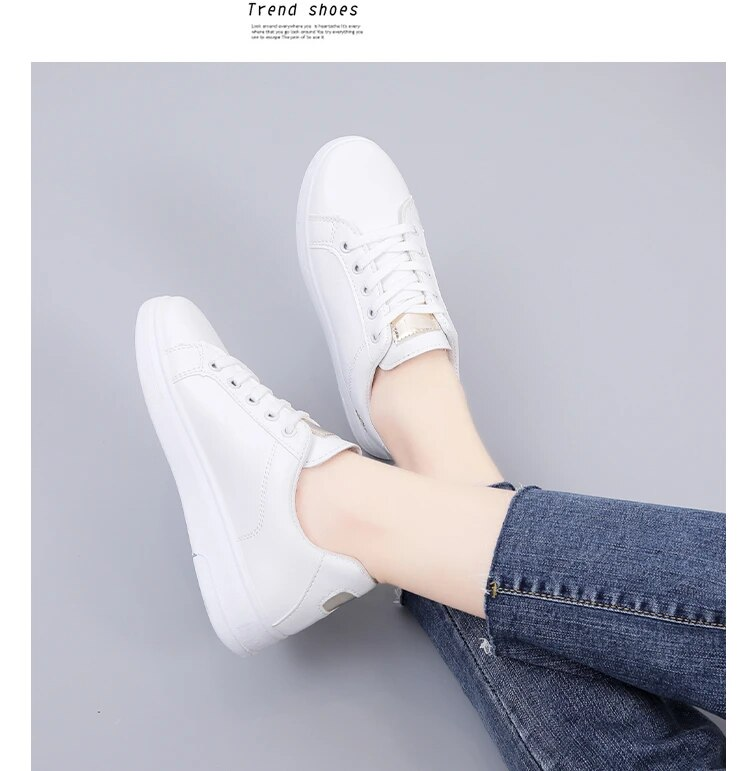 Scarpe da donna casual in pelle PU nuove scarpe da donna primaverili Scarpe da ginnastica da donna stringate con fiori traspiranti bianchi ricamati_voghion.com