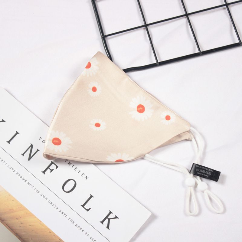 Masque anti-poussière d'automne lavable et réglable en tissu floral à la mode avec double couche_voghion.com