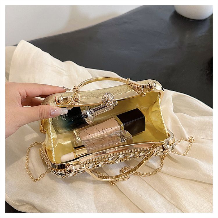 Handtasche für Frauen Abendtaschen Strass Set Diamant Flash Fringe Hand Kette Box Frau_voghion.com
