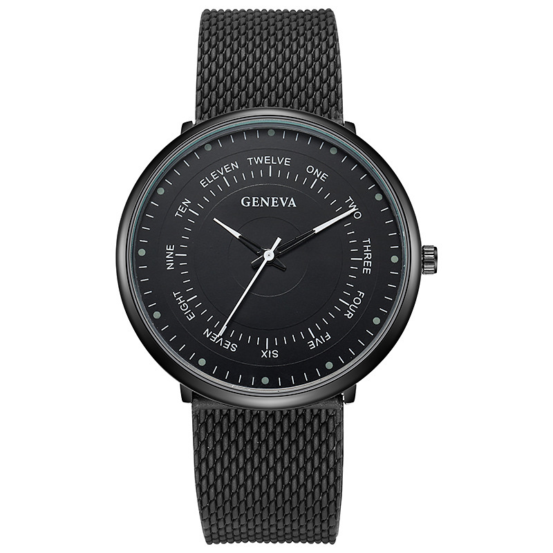 Quartz fashionable and minimalist digital business watch, mesh strap, men's watch_voghion.com