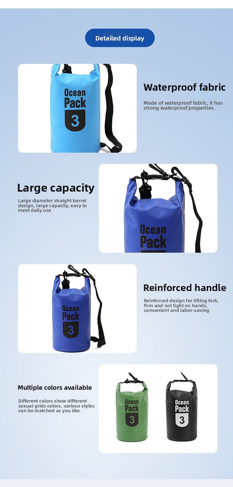 Mochila impermeable para rafting, ideal para viajes, natación, playa y playa._voghion.com