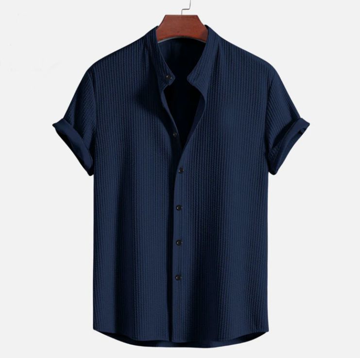 Clothing 2024 Summer New Short Sleeve Solid Color Men's Shirt Top_voghion.com